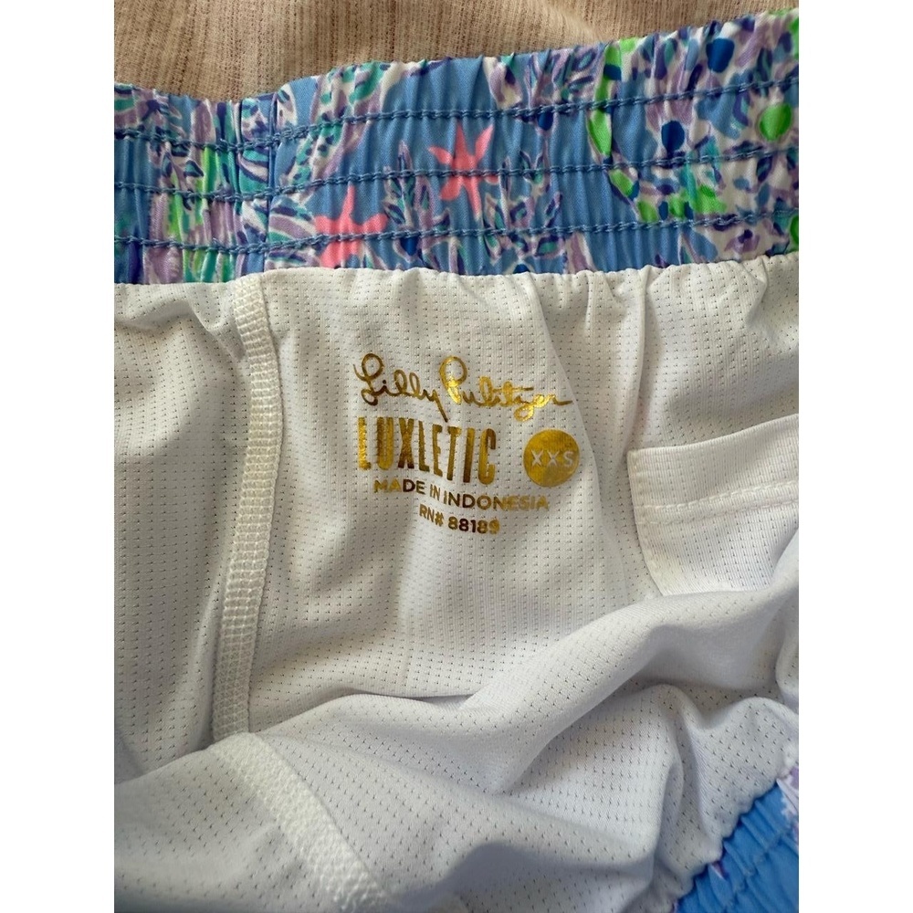 NWOT Lilly Pulitzer Luxletic 4" Ocean Trail Shorts XXS - Picture 3 of 3